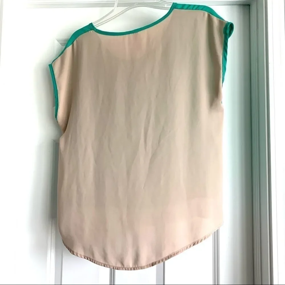 Final Touch Teal Green Short Sleeve Round Neck Lightweight Blouse Women Medium - Picture 8 of 8